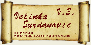 Velinka Surdanović vizit kartica